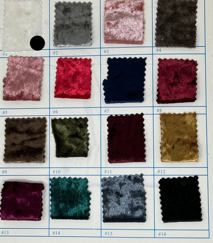 1 Yard Crushed Velvet Velour Stretch Fabric Soft Plush Polyester 58/60" Inch Width