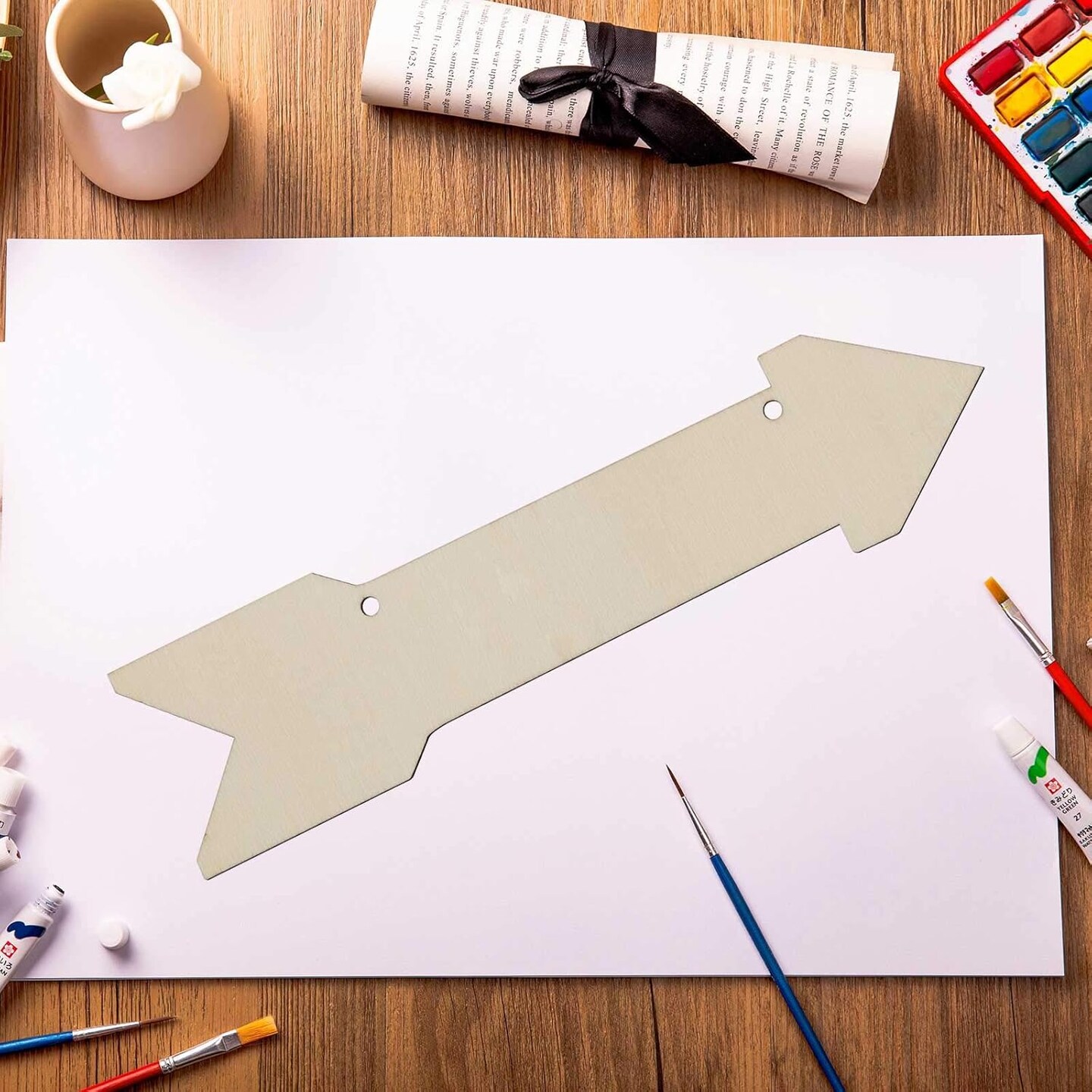 10pcs Blank Wooden Plaque Arrow Shape