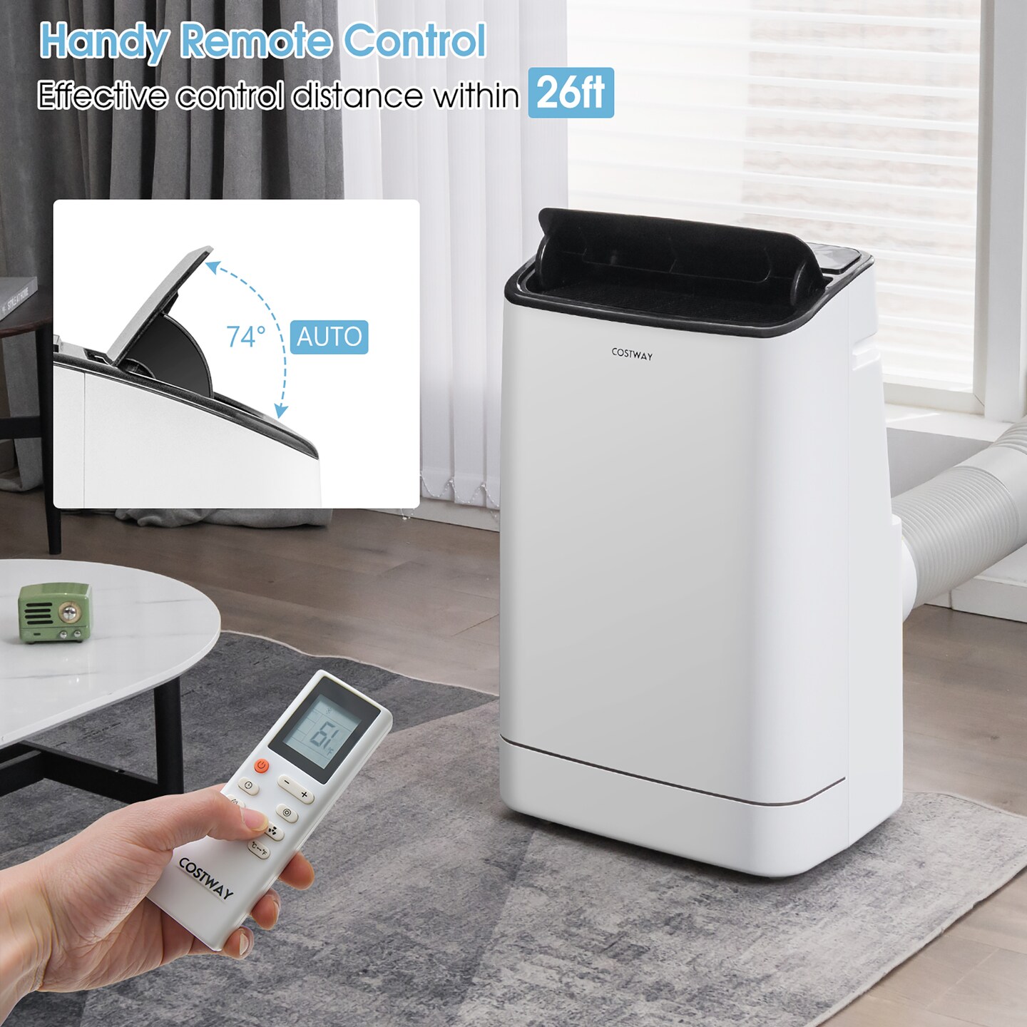 Costway 15000 BTU Portable Air Conditioner with Remote APP Control Cool Fan Heat Dehum