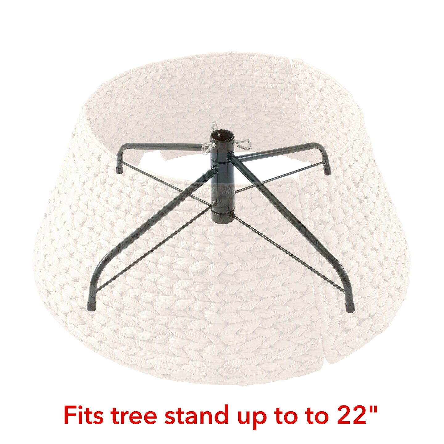 Casafield Christmas Tree Collar, Woven Water Hyacinth Tree Base Cover with Cord Cut Out