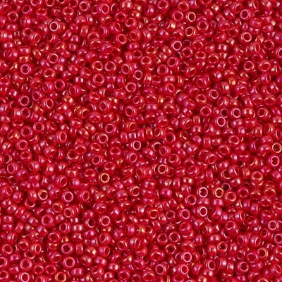 Miyuki 15/0 Round Seed Bead, 15-1943, Opaque Red Luster, 8 grams