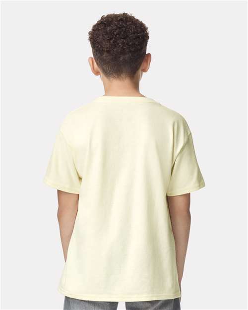Youth Short Sleeve Heavy Cotton T-Shirt Breathable and Long Lasting
