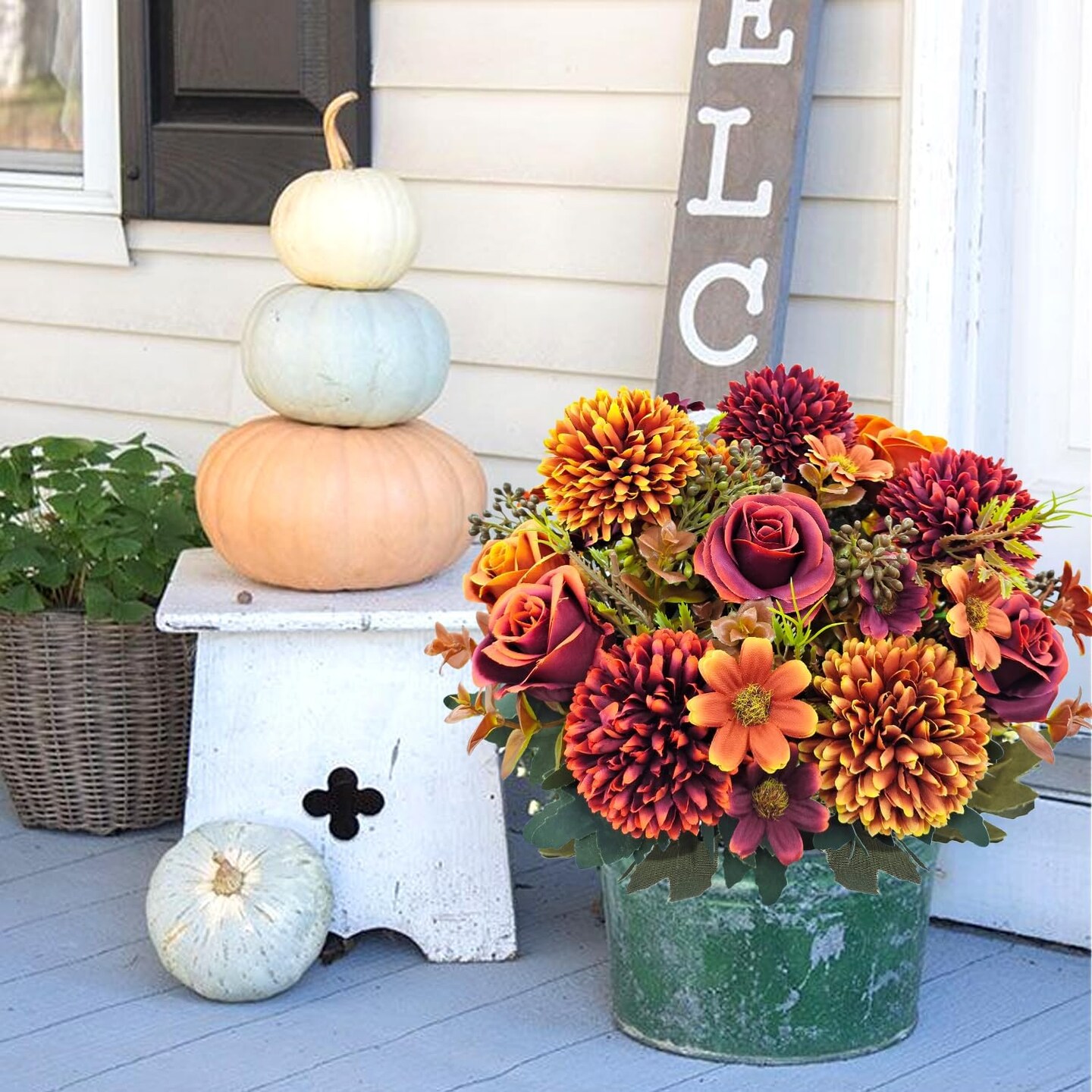 Fall Floral Arrangement - Silk Chrysanthemums