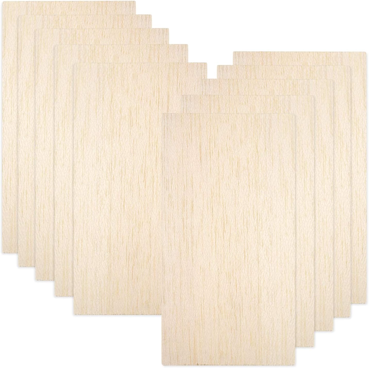10 Pack Balsa Wood Sheets, Natural Unfinished Wood for House Aircraft-100x200x1.5mm