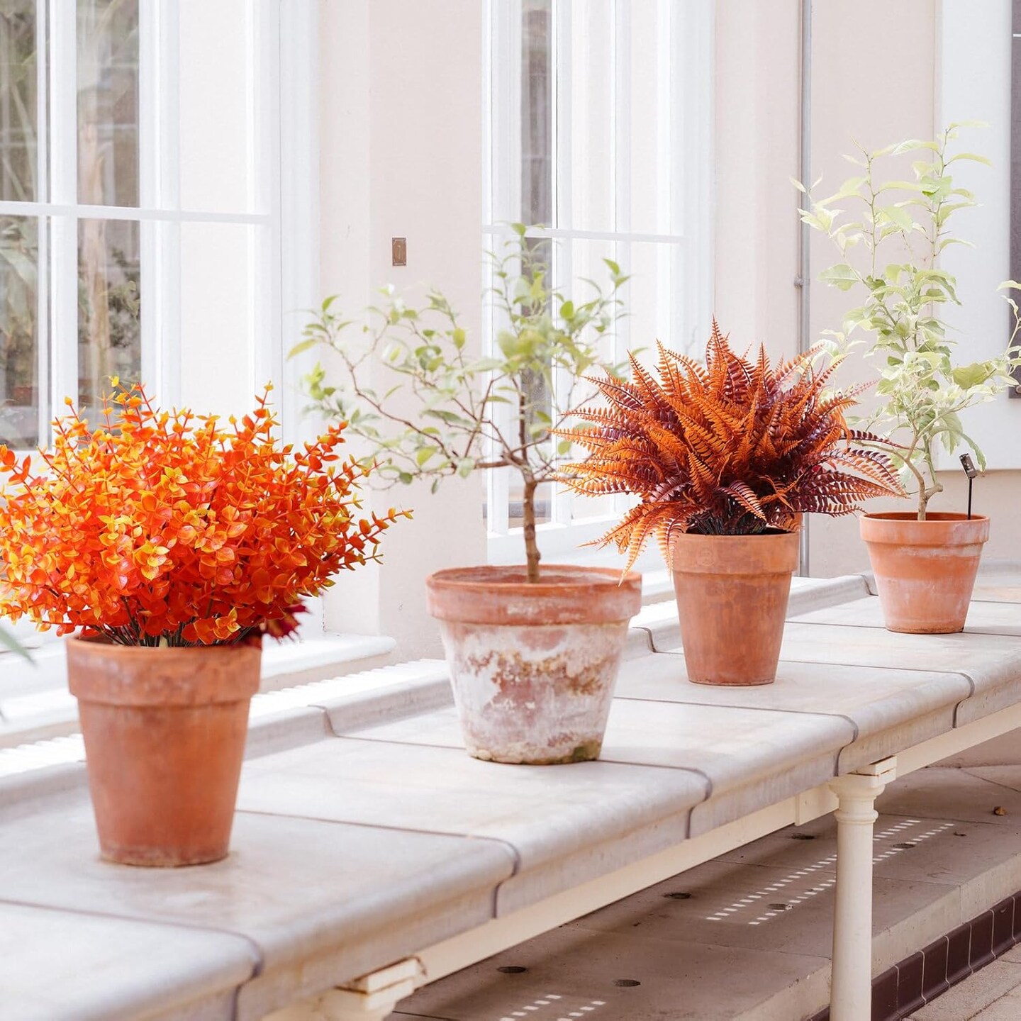 18PCS Artificial Fall Flowers Mums Plants