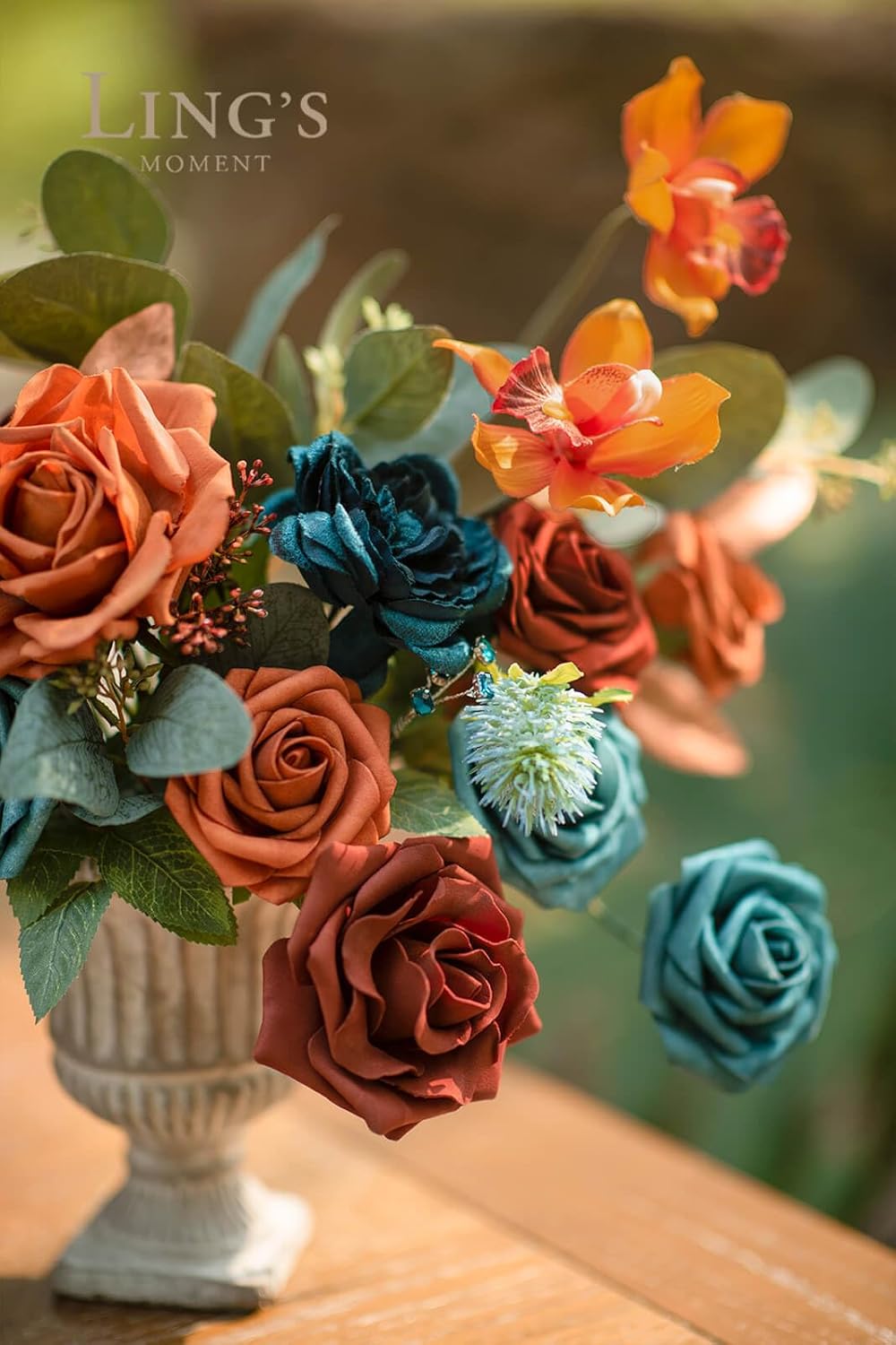 Artificial Flowers Wedding Rustic Teal Fall