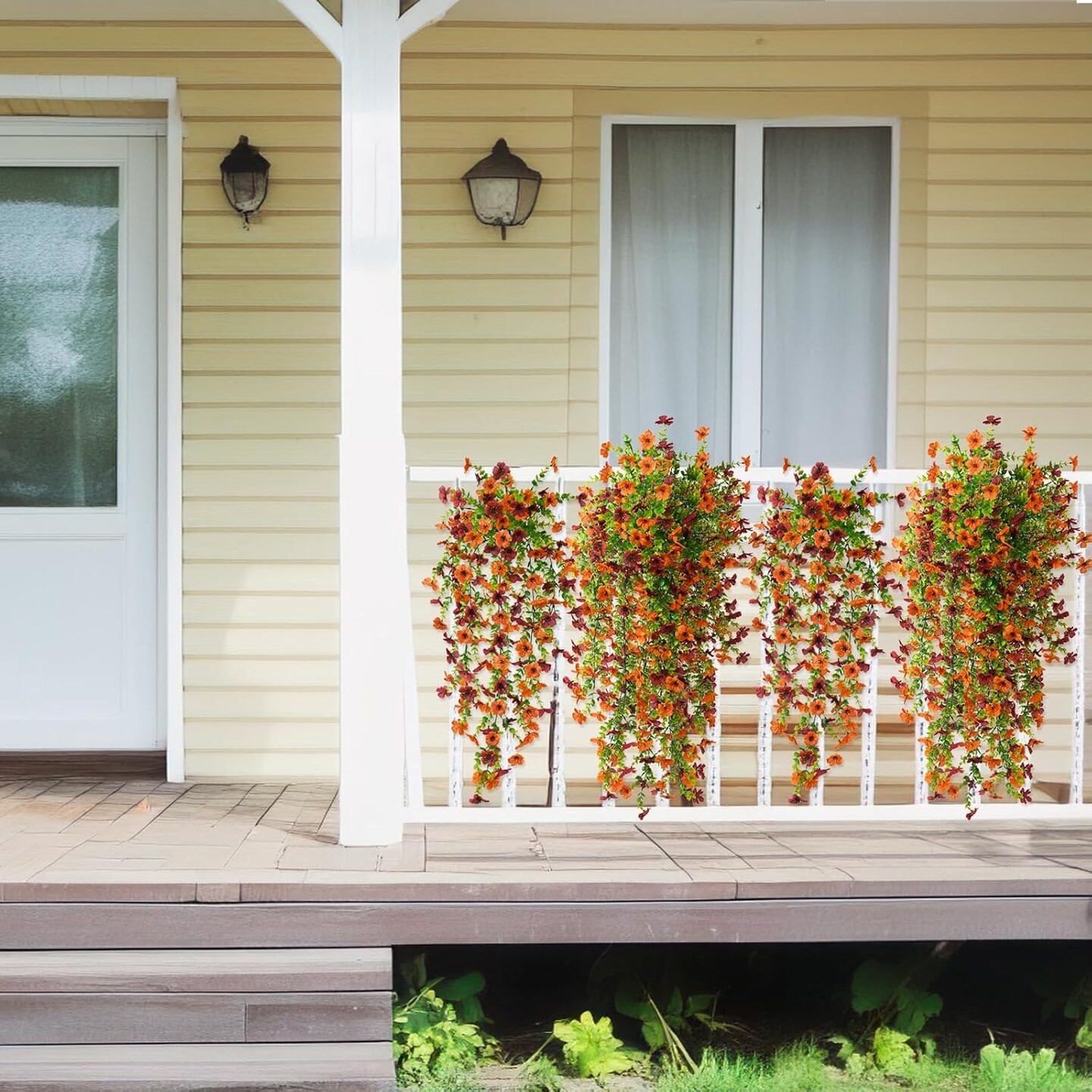 Artificial Hanging Flowers Plants for Outdoor Fall Decoration