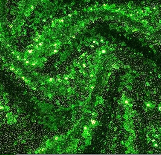 1 Yard Kelly Green Glitz Sequin Fabric Sparkly Spangle Mesh for Costumes Decor Crafts 50 Inch Width
