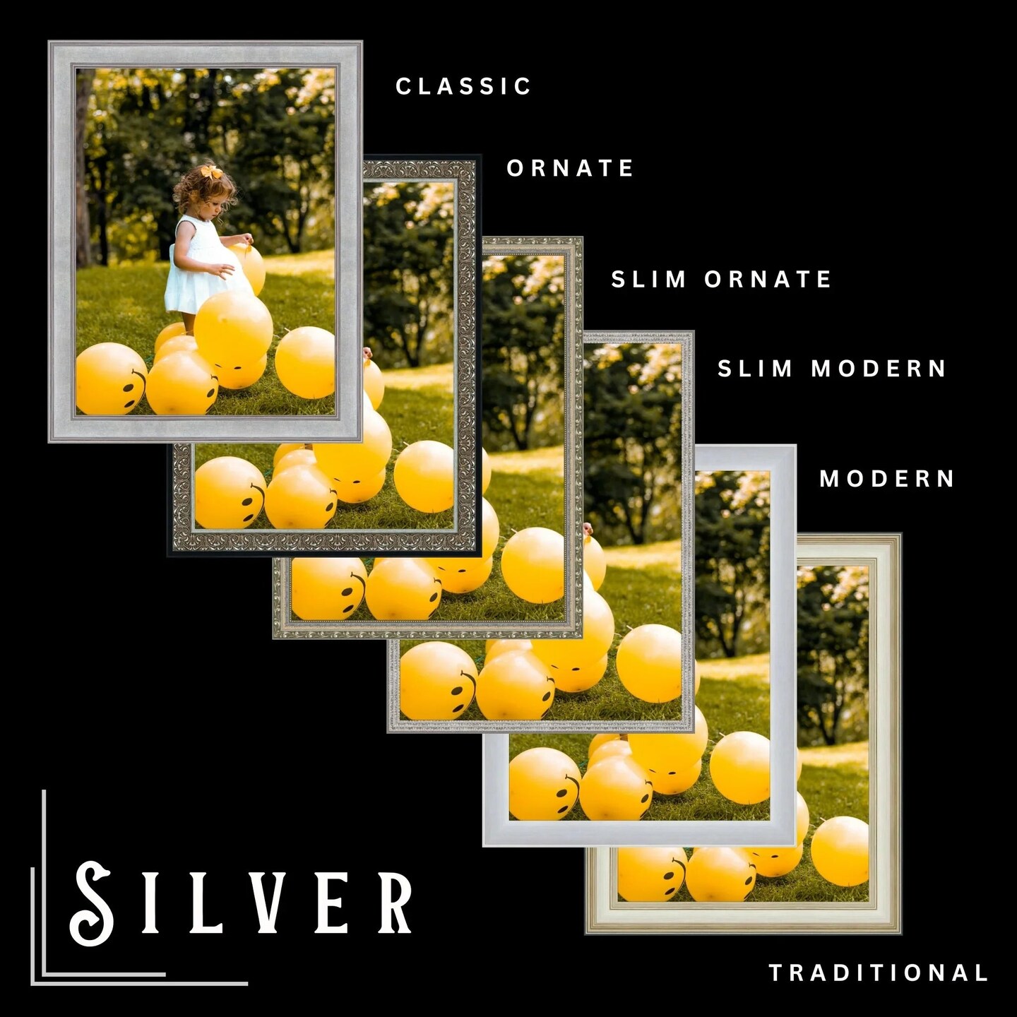 Silver 22x33 Picture Frame Ornate Traditional Classic Antique