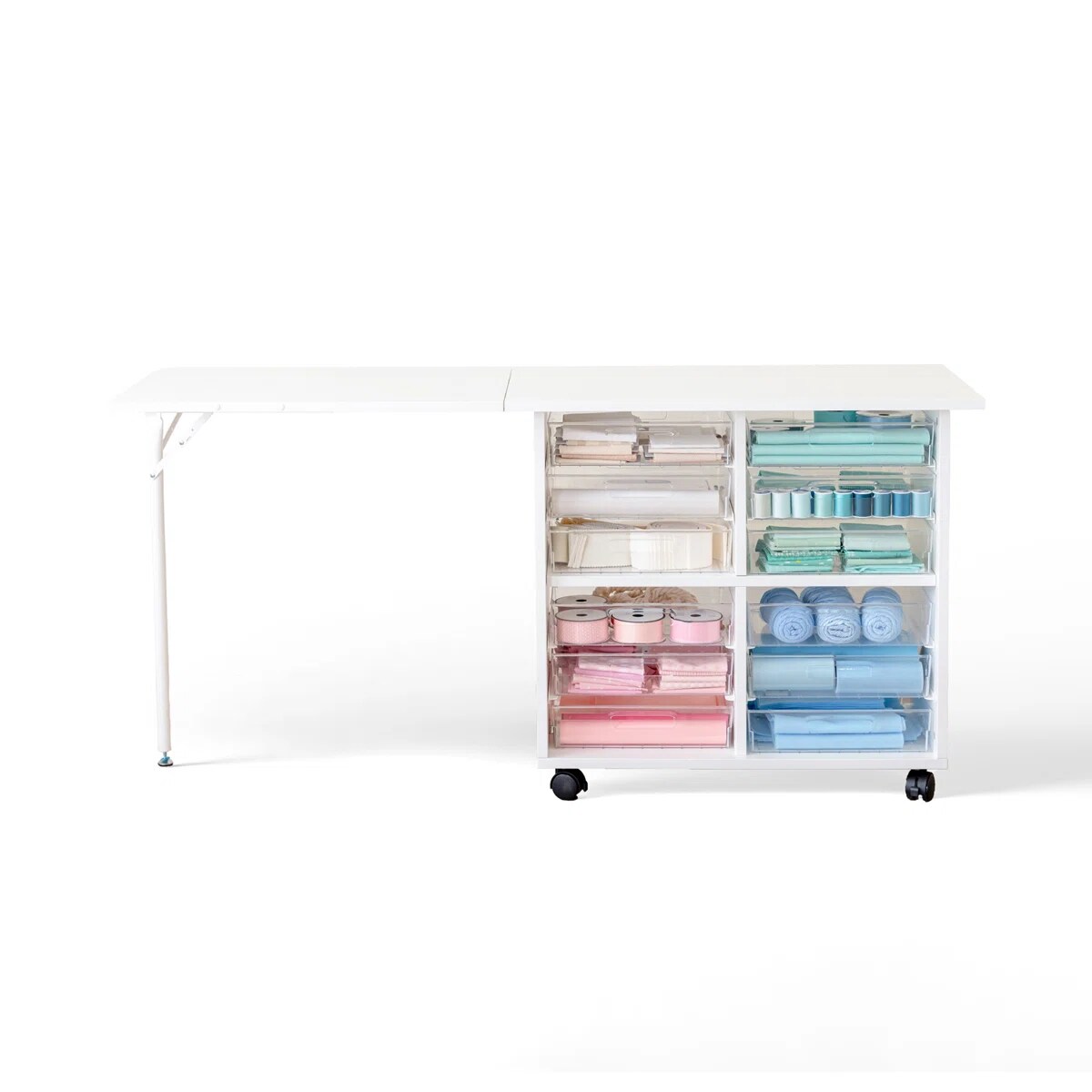 DreamCart - Mobile Crafting Station with Expandable Workspace & Smart Storage