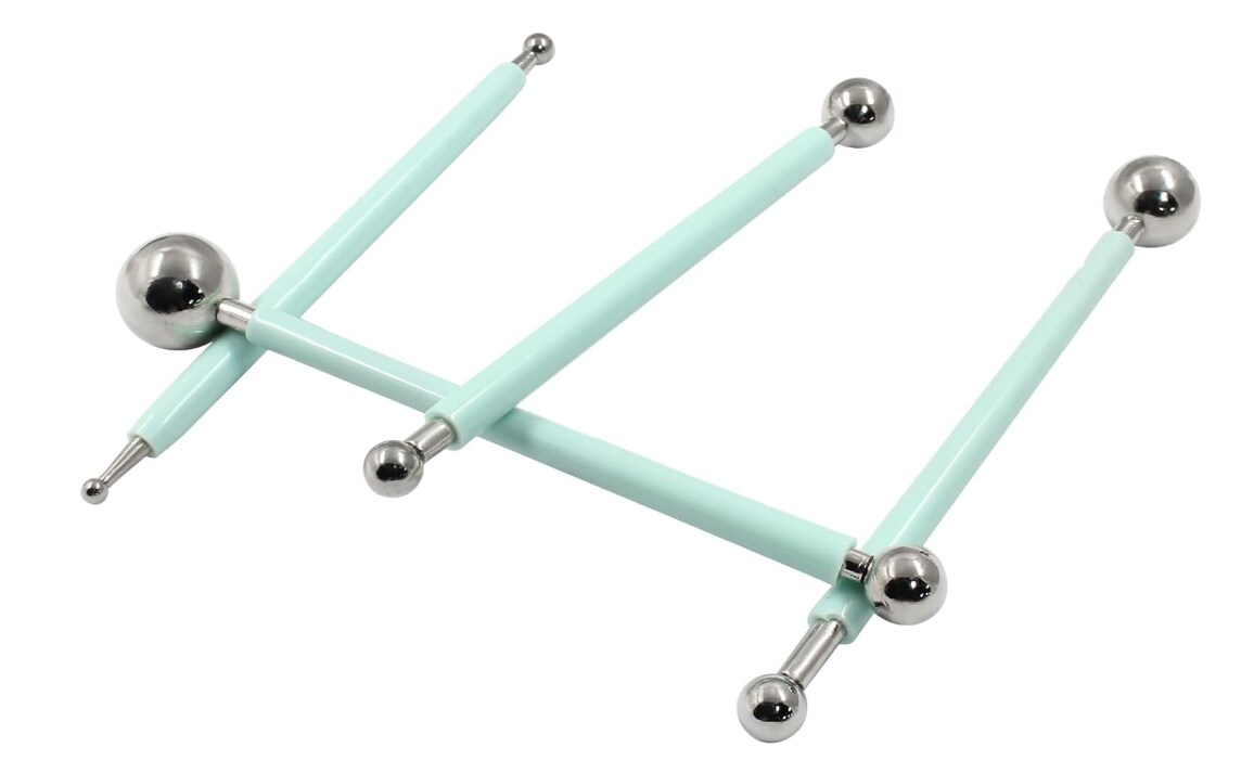 4-Pack Cake or Clay Sculpture Modeling Tools Double-Ended Metal Ball Stylus Dotting Set Stainless Steel for Sculpting Modeling