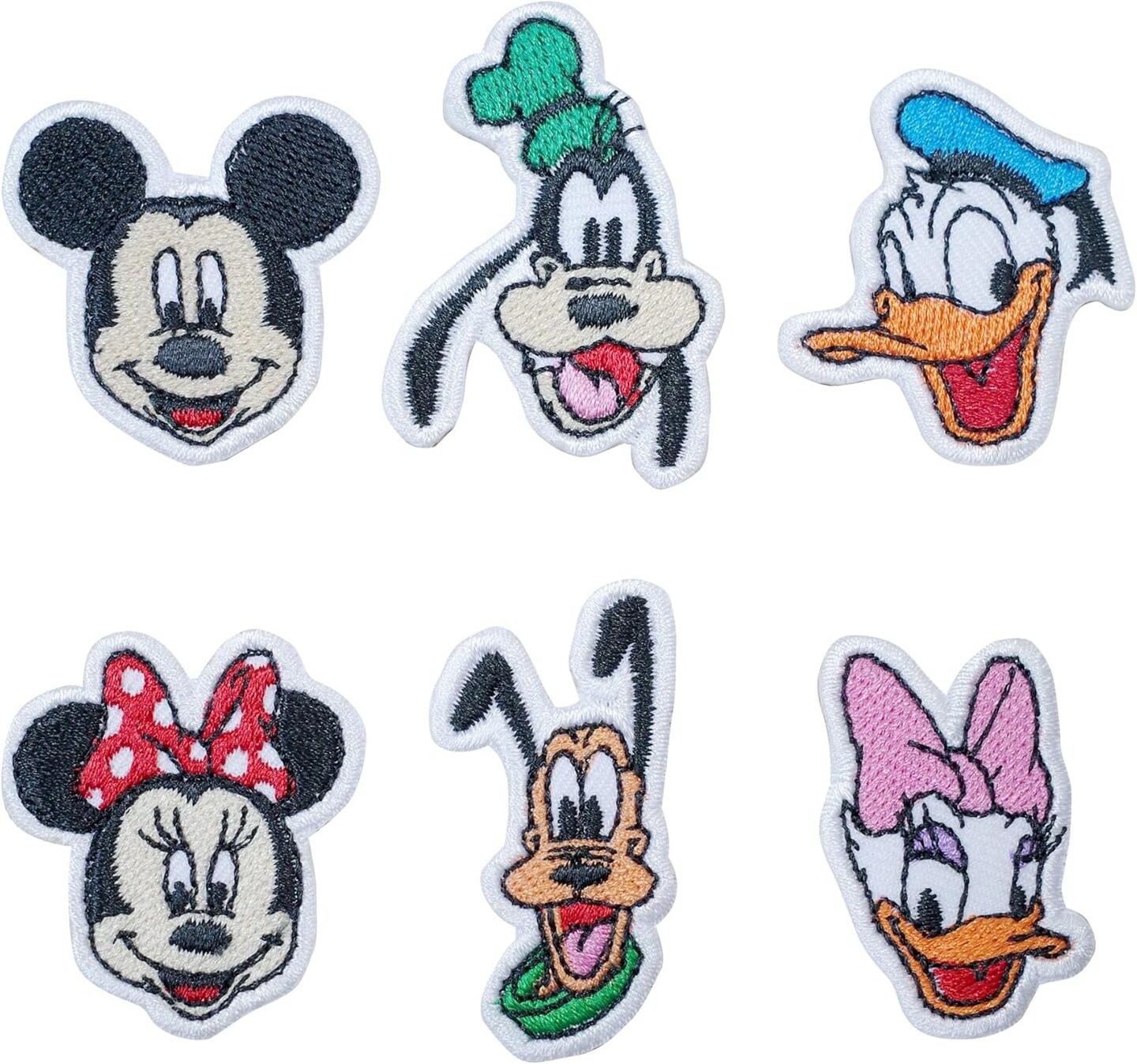 6 PCS Cute Cartoon Mickey-Style Iron-On Embroidered Patch Set – Mini Applique Patches for Jeans, Jackets, Hats, Backpacks, DIY Clothing Decoration & Repair