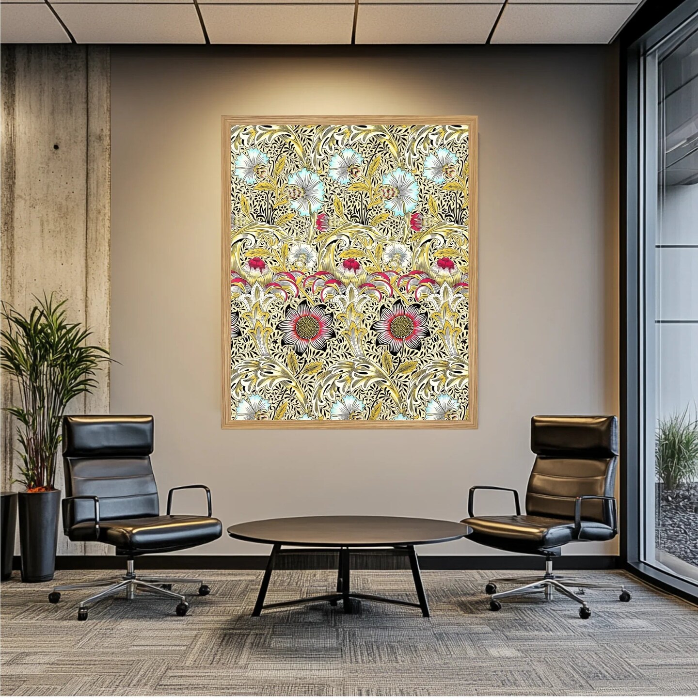 Large Framed Corporate Office Decor Wall Art Canvas 40x60 Inch - William Morris