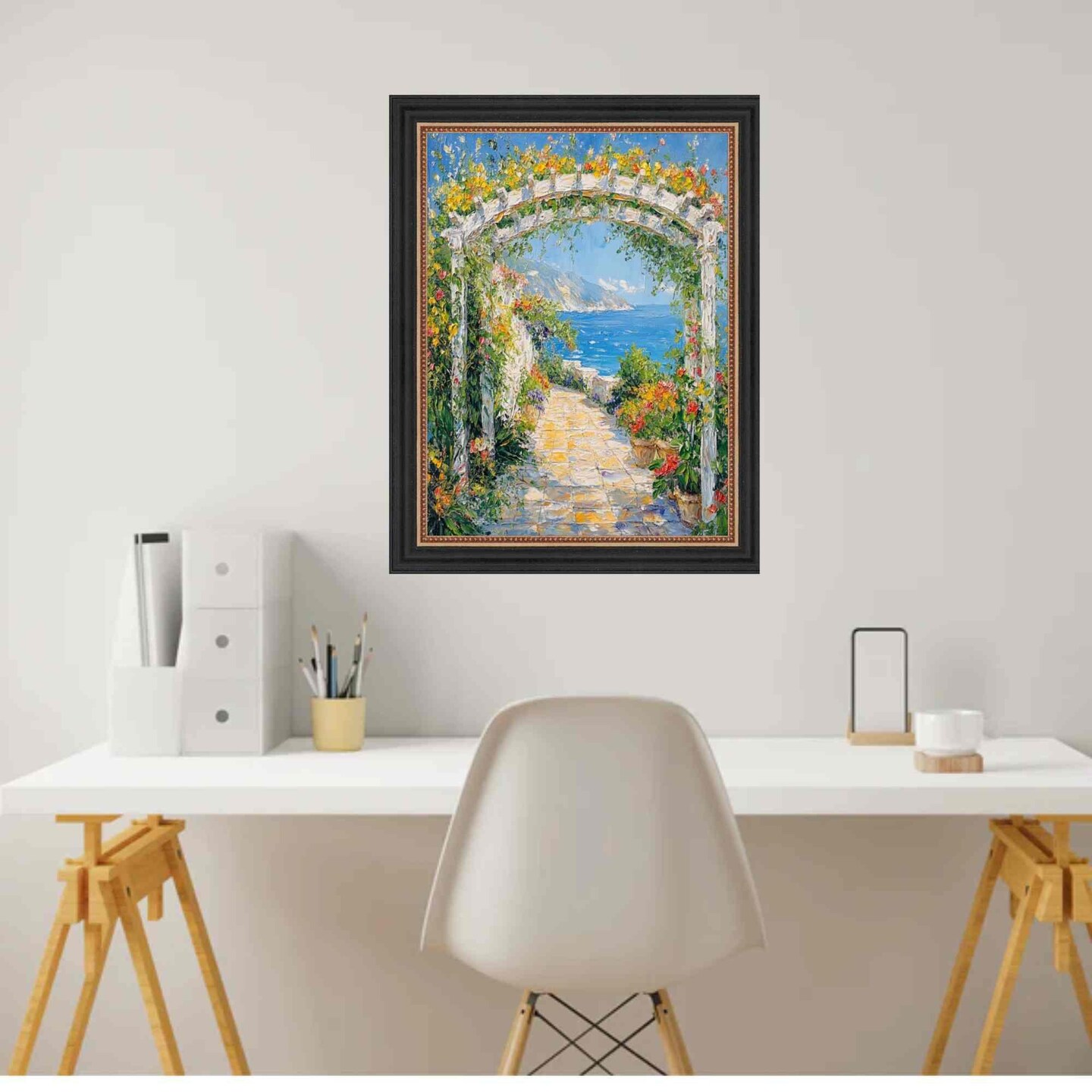 Modern Black Scoop With Gold Bead Picture Frame 40x40 frame