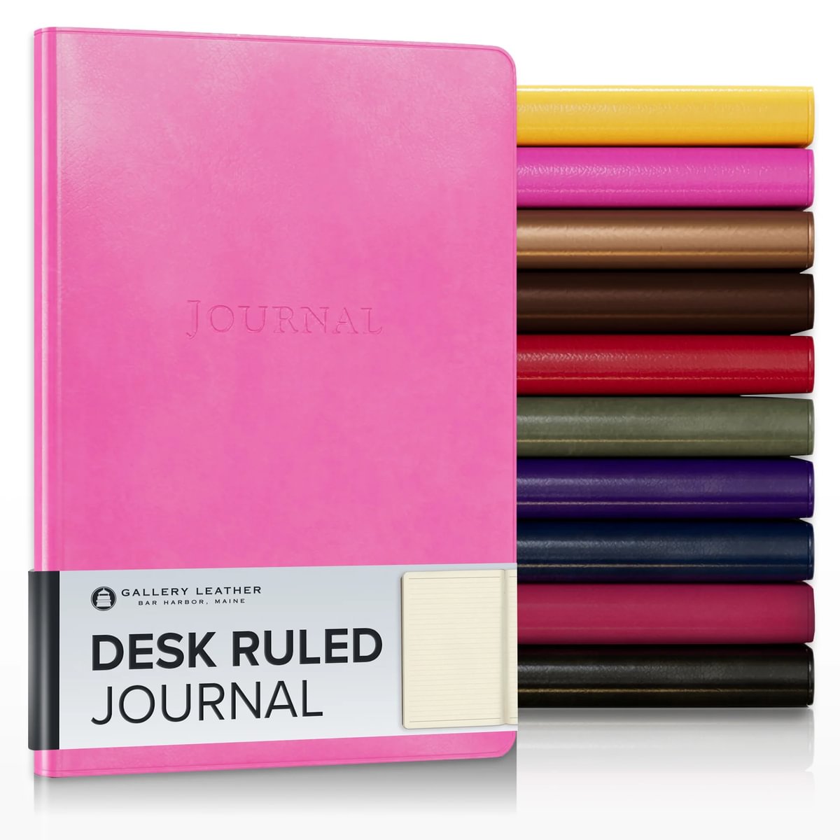 Gallery Leather Journal - Crafted in Maine, USA - Elegant Leather Writing Notebook with 192 Lined Pages - A Timeless Space for Your Thoughts - 8x5.5, Desk Lined