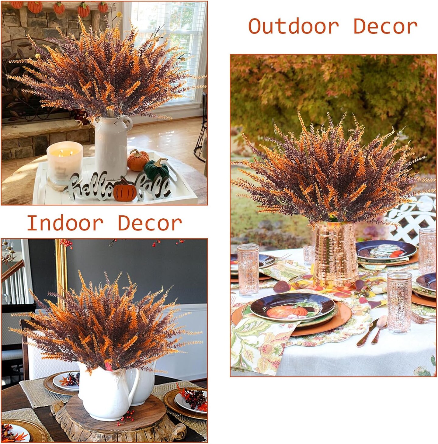 12 Bundles Artificial Fall Flowers Outdoors Fake Fall