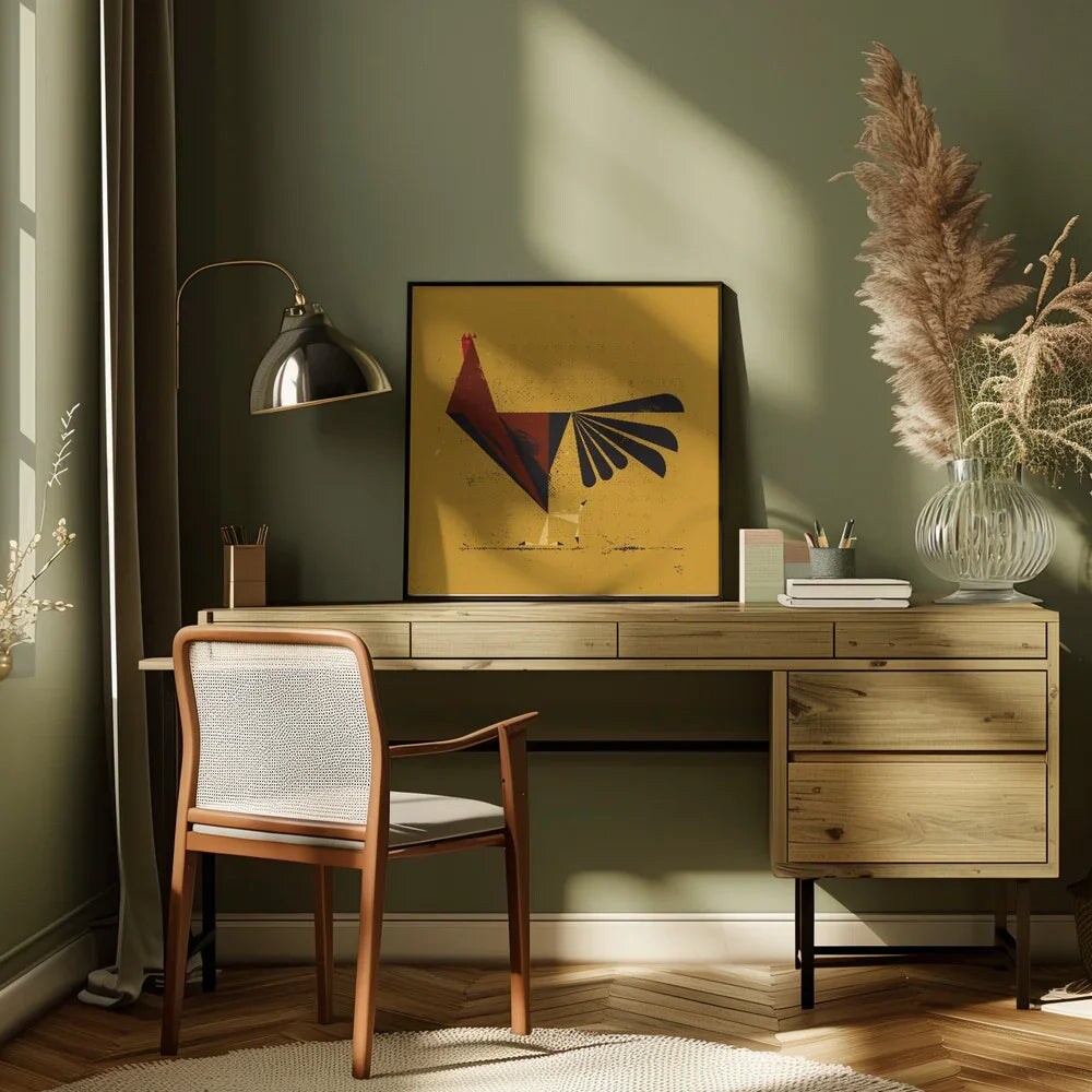 Rooster Square 24x24 Canvas - Corporate Office Art