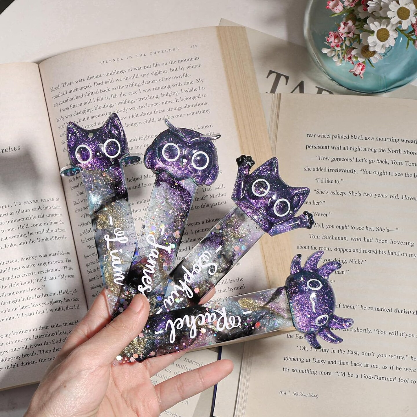 LET&#x2019;S Resin Bookmark Resin Molds Silicone, Cute 3D Animal Bookmark Silicone Molds for Epoxy Resina with Paperclip Pattern 3mm Thin,Small Bookmarks Molds for UV Resin Crafts,Gifts for Book Lovers