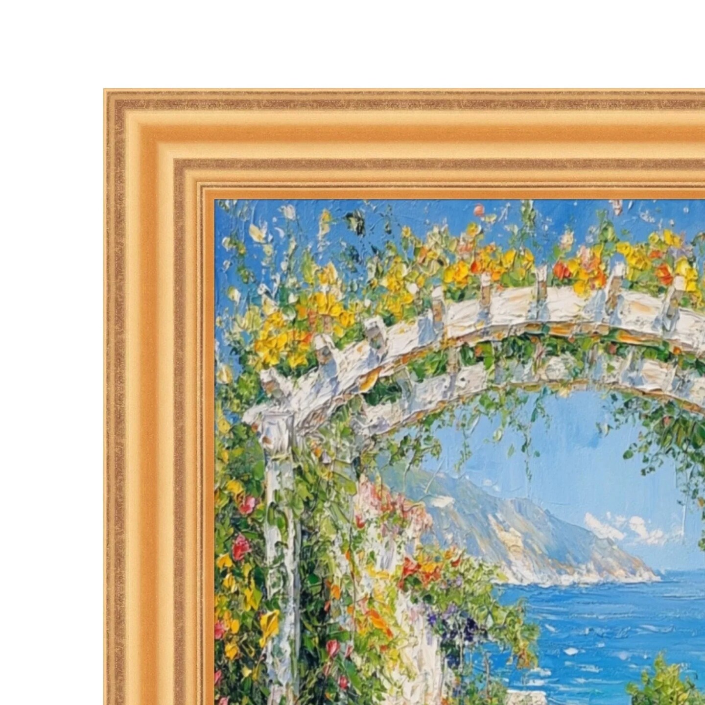 Bright Gold Leaf Wave Picture Frame 11x15 frame
