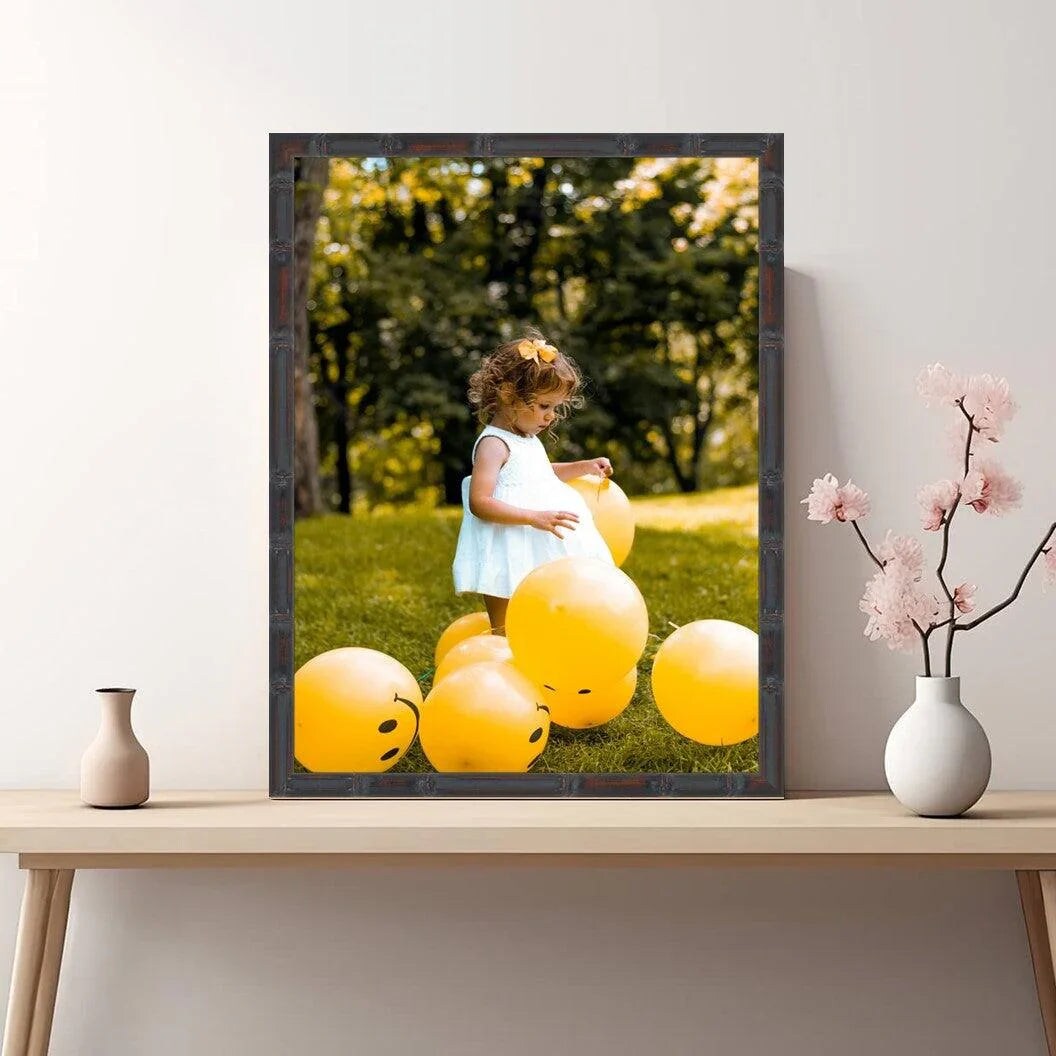 Black Bamboo Picture Frames Wall Hanging