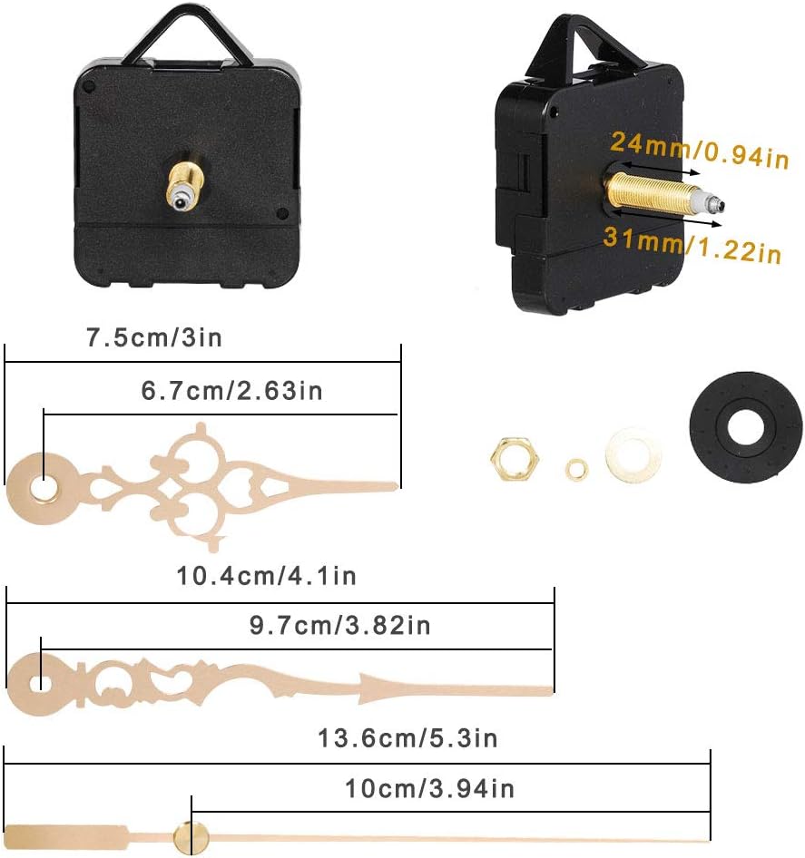 Quartz High Torque Clock Mechanism &#x2013; 8 PCS DIY Wall Clock Repair Kit
