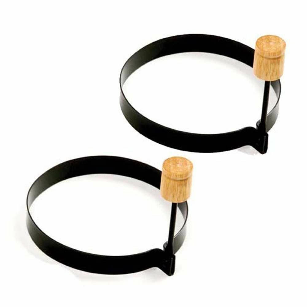 Norpro Non Stick Metal Round Shaped Pancake / Egg Rings with Handles - 2 pack