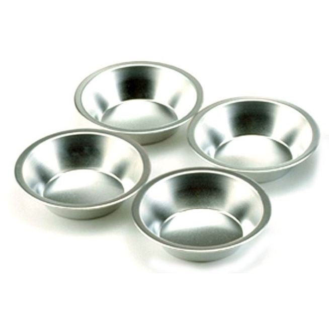 Norpro 4 Piece Round 5&#x22; Mini Tin Pie Pan Set - Perfect for Small Pot Pies, Quiches and  Cakes
