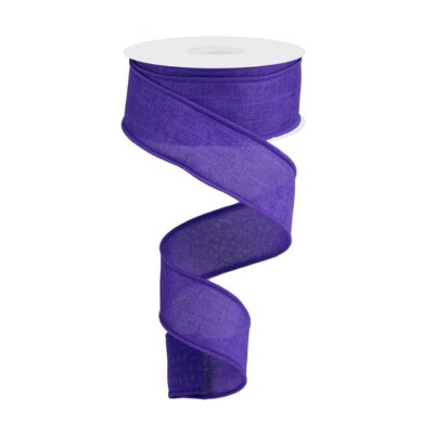 1.5&#x22;x10yd Purple Royal Burlap Wired Ribbon - Perfect for Crafts, Gift Wrapping, and Decorations -RG12786A