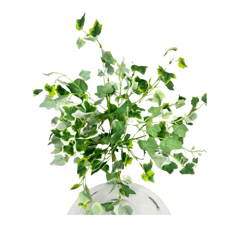 8" Artificial Green/Cream Cottage Ivy Bush- Greenery Accent for Decor - Perfect for DIY Arrangements and Centerpieces-(PM3024-GC)