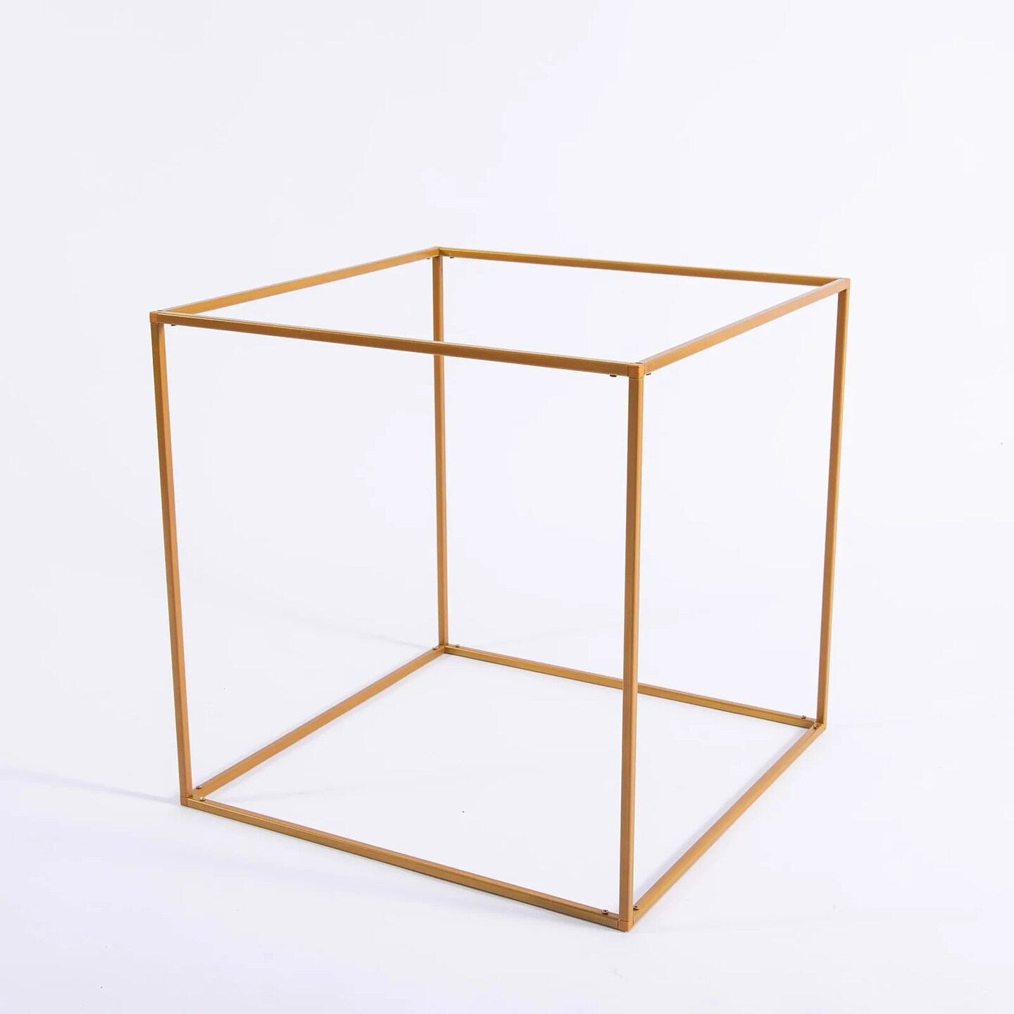 2 pcs 20&#x22; tall Matte Gold Geometric Cube Metal Stands Wedding Party Vase Holders