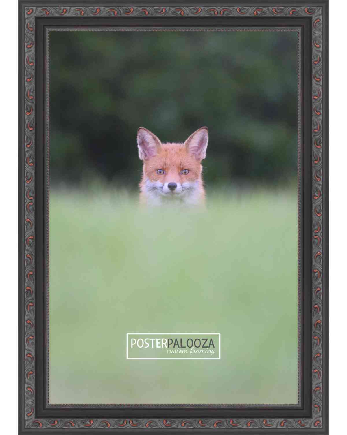 Antique Red Picture Frame - UV Acrylic, Foam Board Backing, Hanging Hardware