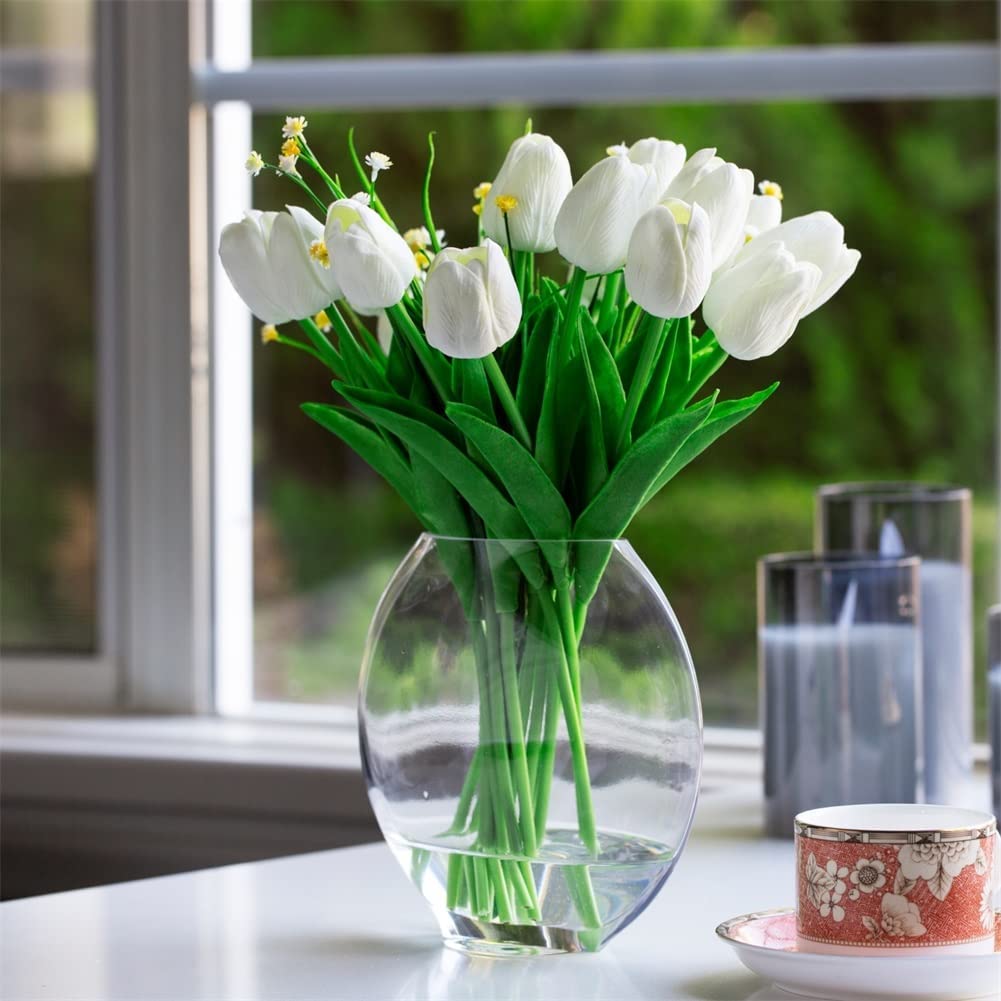 Unique Oval Glass Vase H 6.50