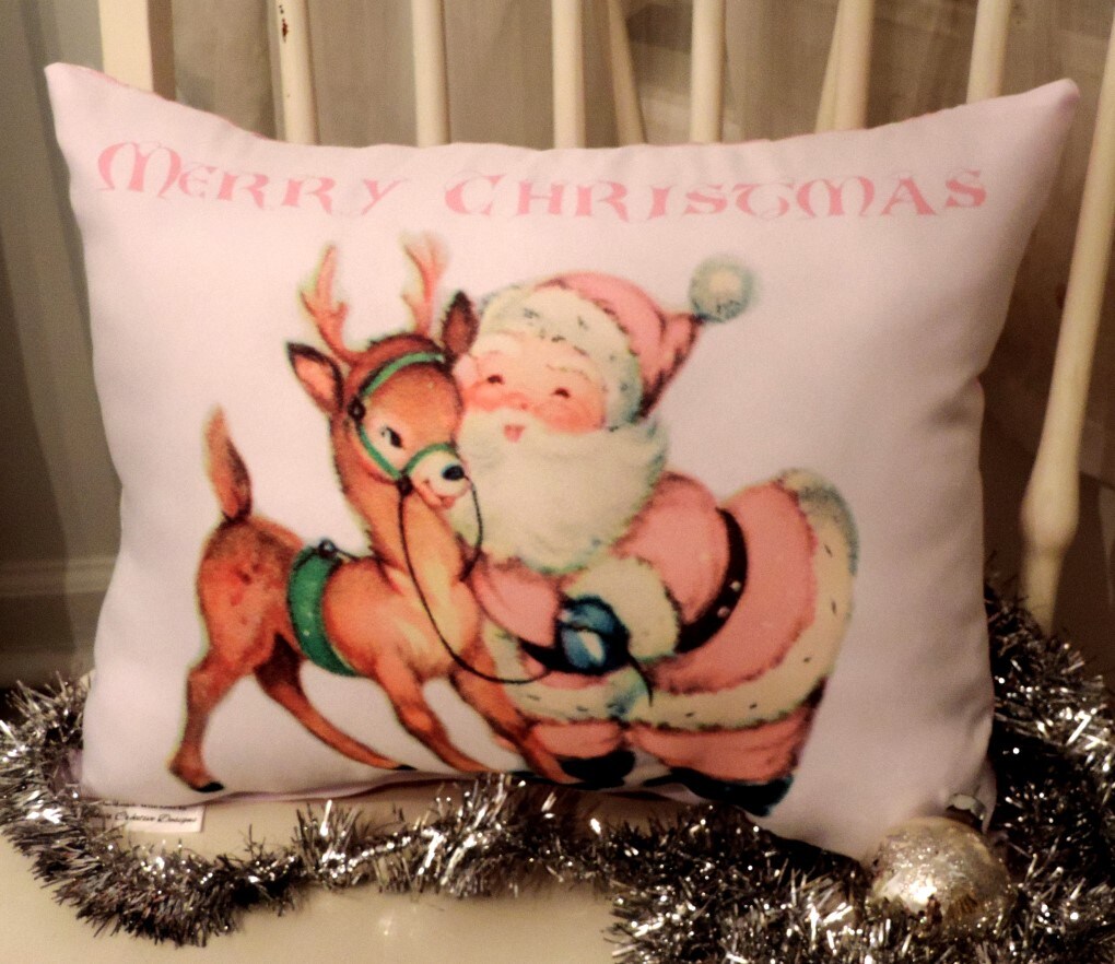 Pink christmas cushions hotsell