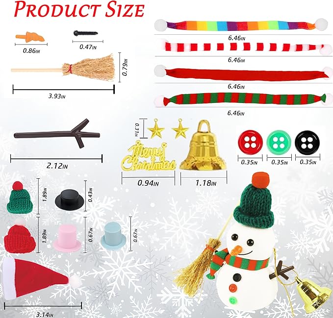 12 Pack Christmas Snowman Crafts for Kids Modeling Clay Snowman DIY Kit Christmas Decoration Air Dry Modeling Clay for Winter Party DIY Gift for Kid