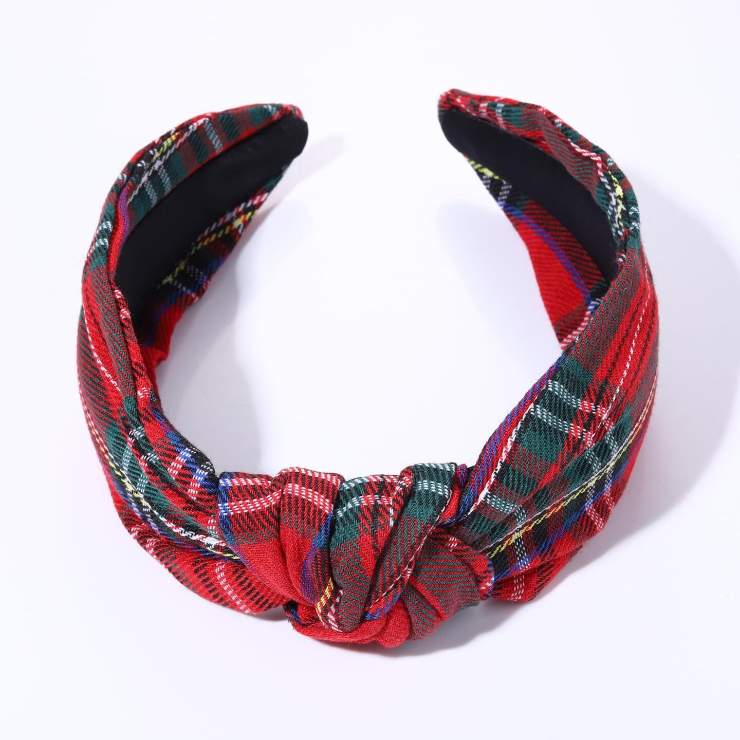 Christmas Headbands for Women Red Plaid Knotted Headband Wide Hairband Christmas Holiday Party Headband Hair Accessories Gifts for Girls