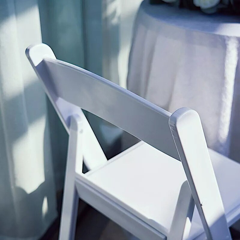 31&#x22; tall White Resin Folding Chair Vinyl Padded Seat Wedding Party Decorations
