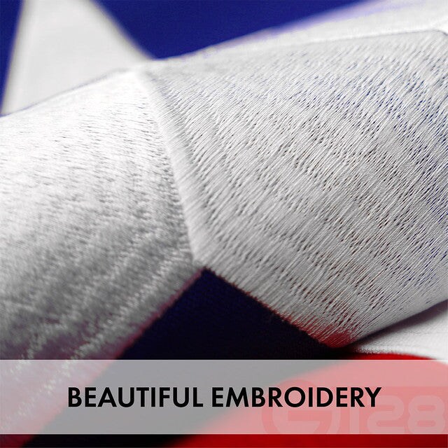 G128 Texas 5x8 FT 2-Pack Embroidered Stars Sewn Stripes Heavy Duty 220GSM Tough Spun Polyester Quality with Brass Grommets
