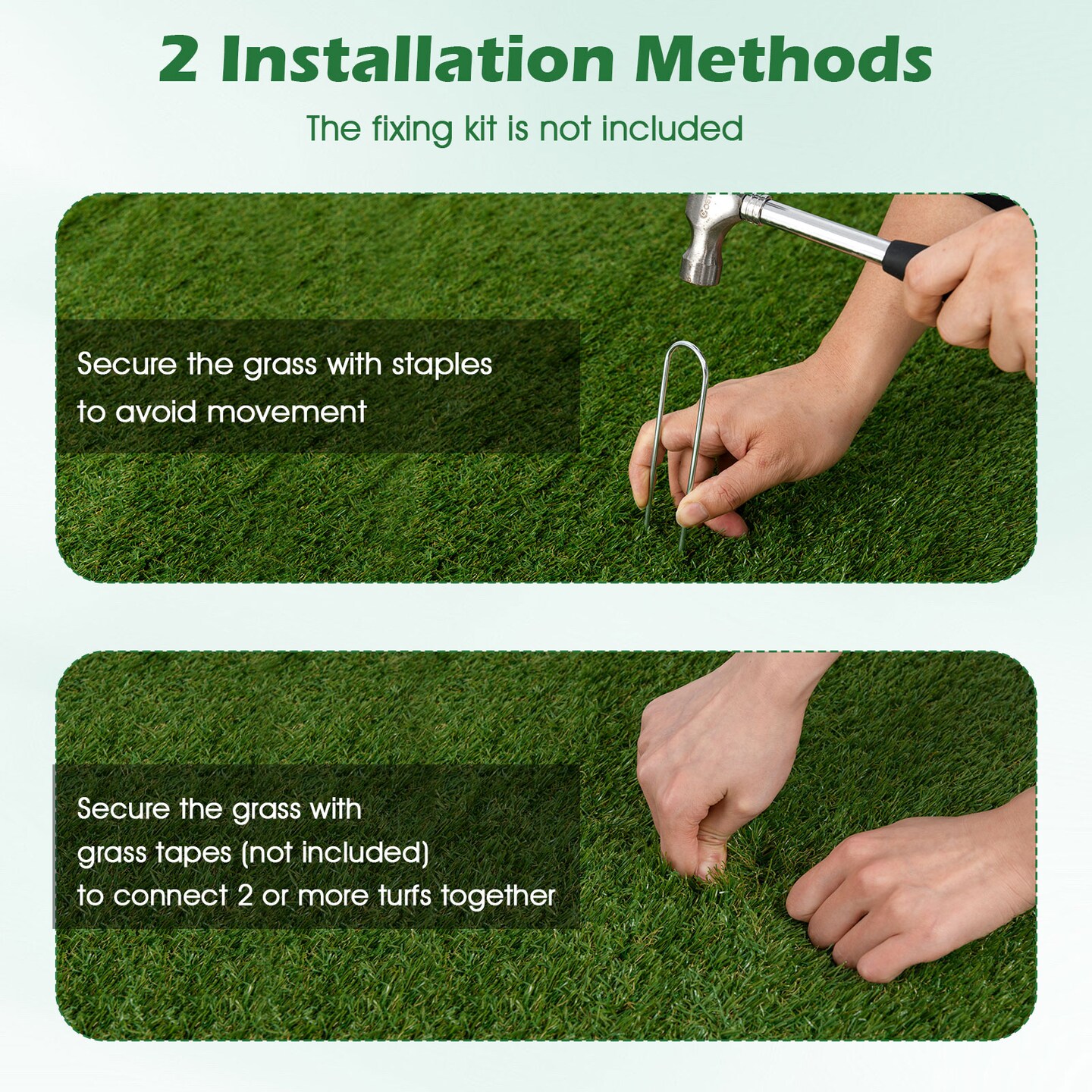 Indoor Outdoor Synthetic Turf Mat with Drainage Holes