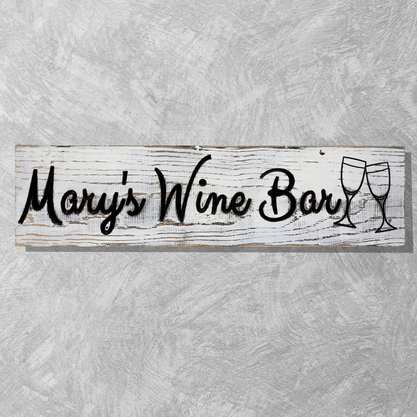 Custom Wine Bar Sign, Personal Bar Sign, Carved Distressed Wooden Sign, Rustic Farmhouse Kitchen Decor, Painted Wood Sign