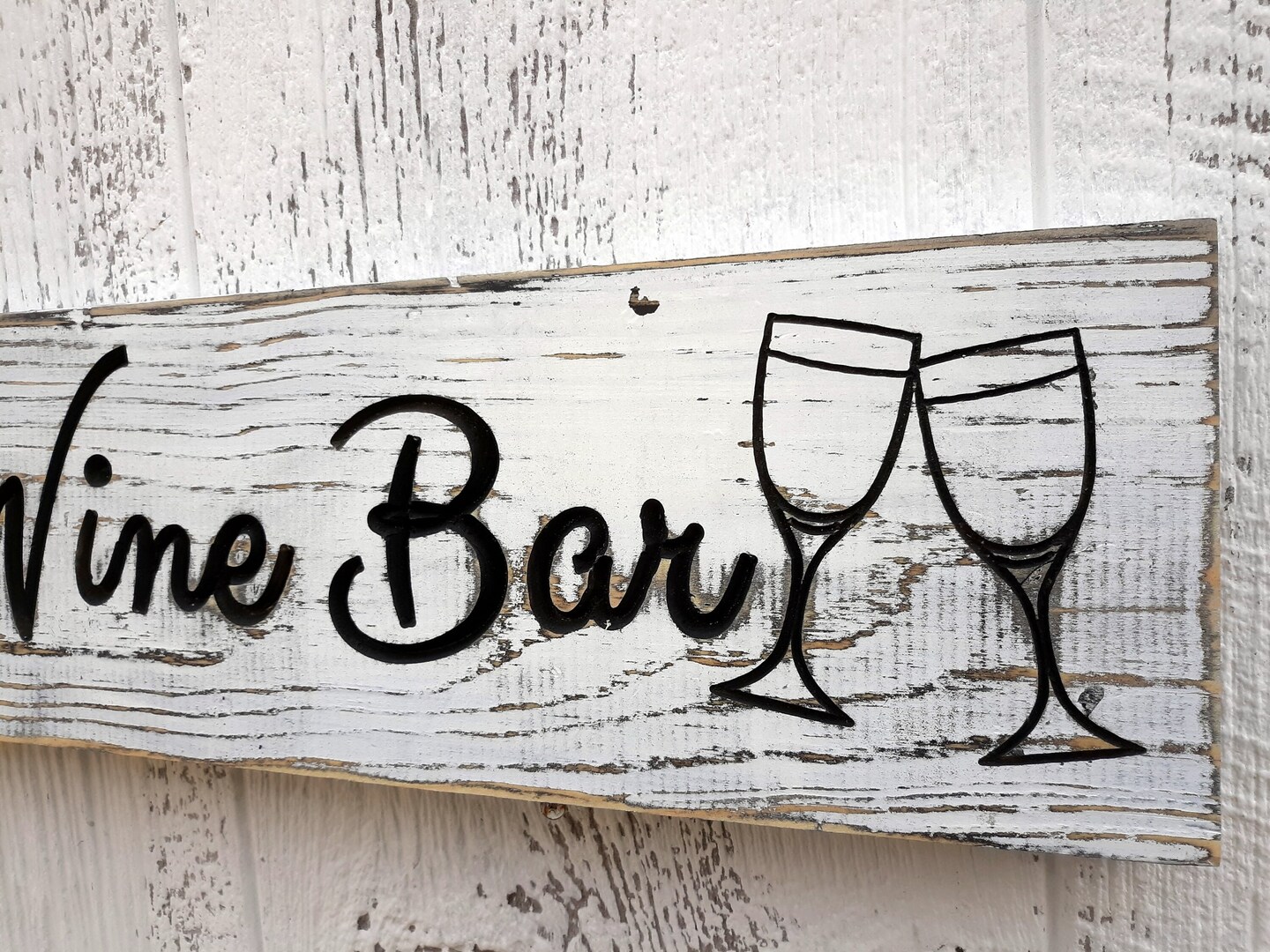 Custom Wine Bar Sign, Personal Bar Sign, Carved Distressed Wooden Sign, Rustic Farmhouse Kitchen Decor, Painted Wood Sign product 5