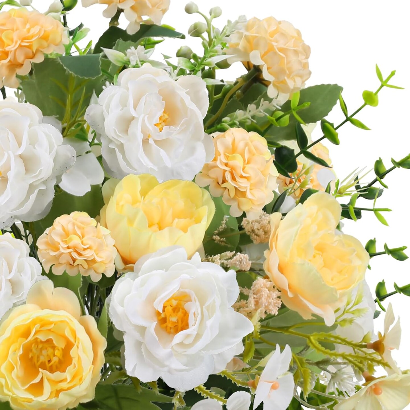 Artificial Flowers Faux Peony Flowers Summer Bouquet with Mums Fake Silk Flowers Summer Floral Arrangements