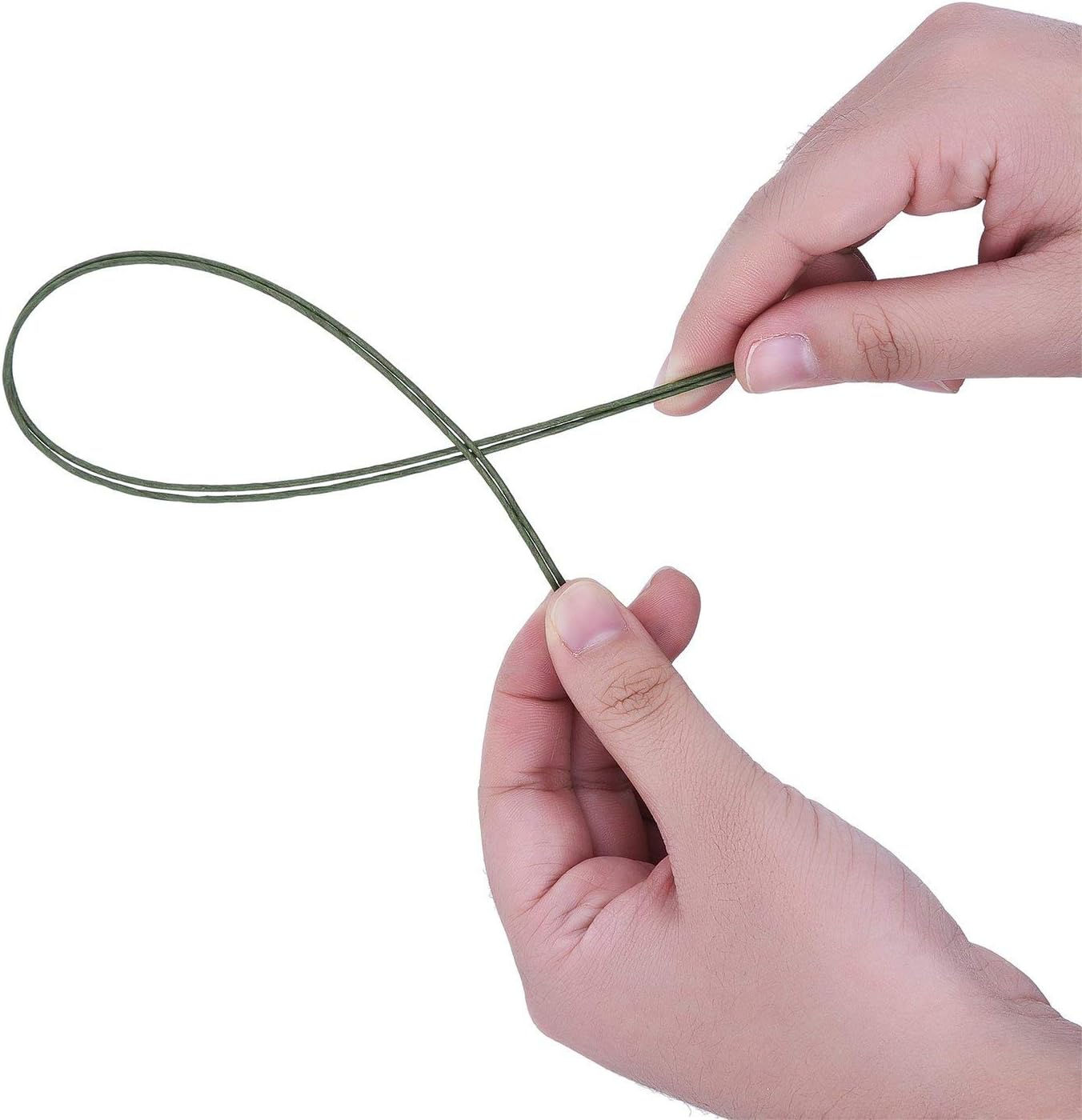 60 Pieces 18 Gauge Floral Stem Wire 14 Inch Crafting Floral Paper Wrapped Wire, Dark Green