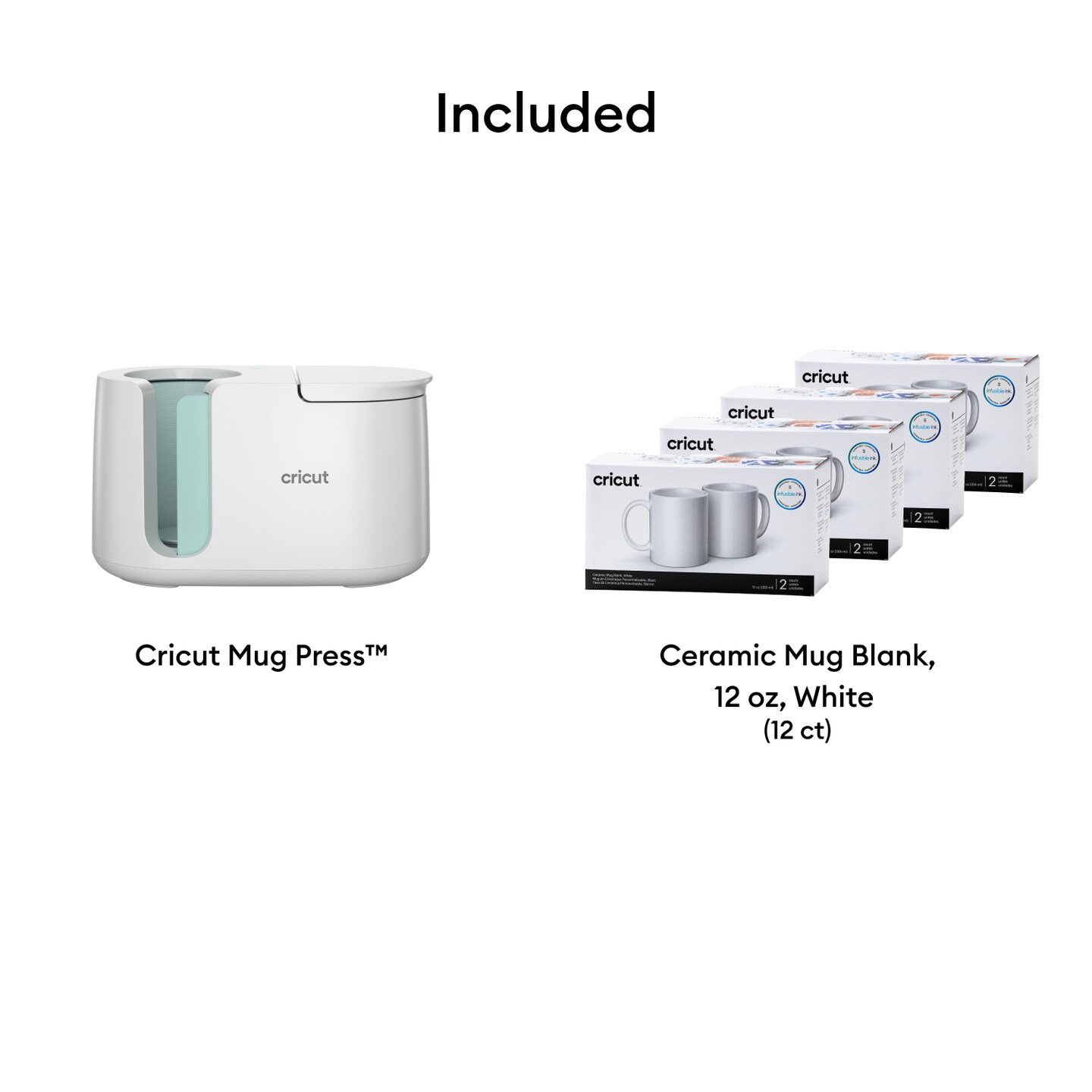 Cricut Mug Press Heat Press Machine with 12 Mugs Bundle