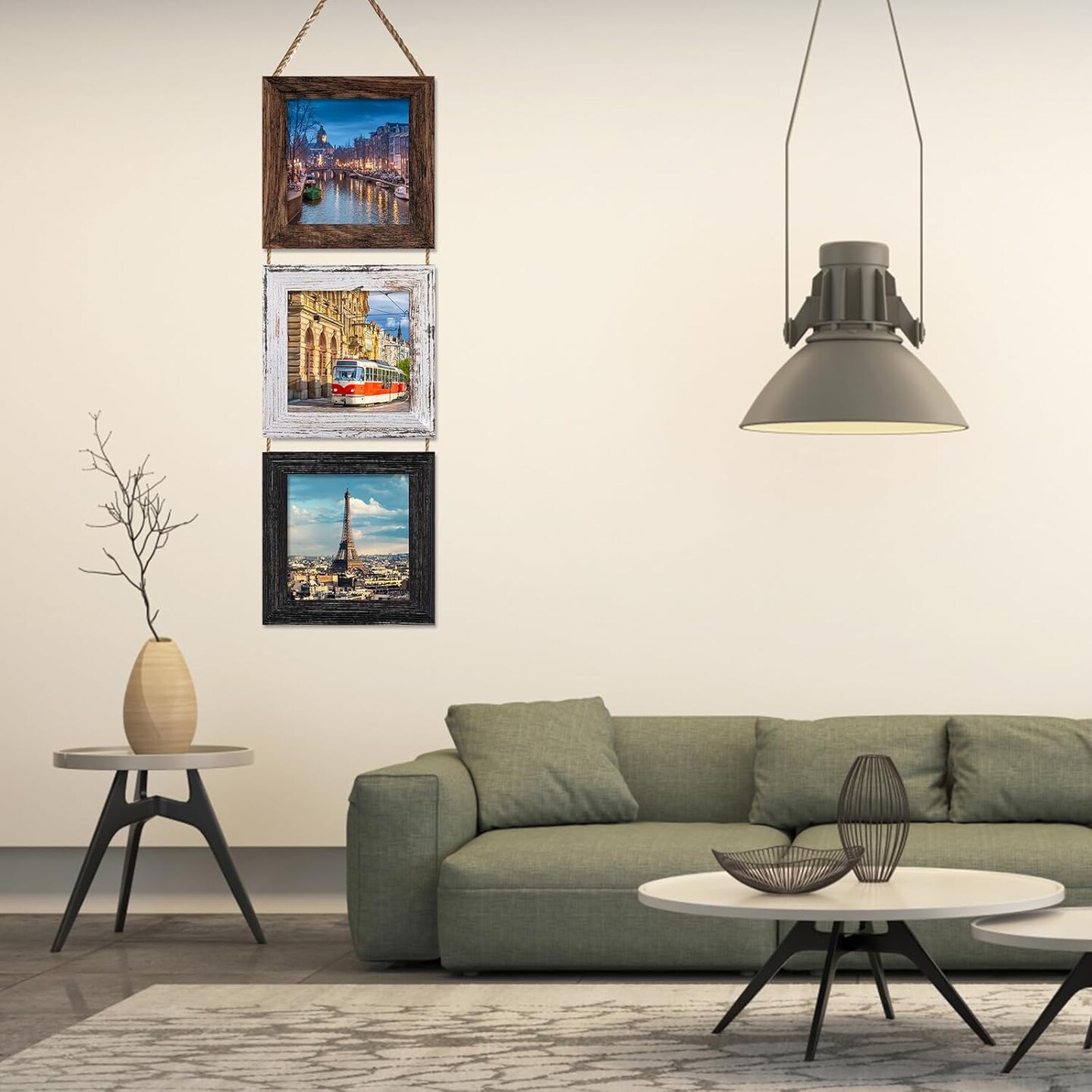 5x5 Wall Hanging Picture Frames Collage with 3 Opening Multi Color Frames