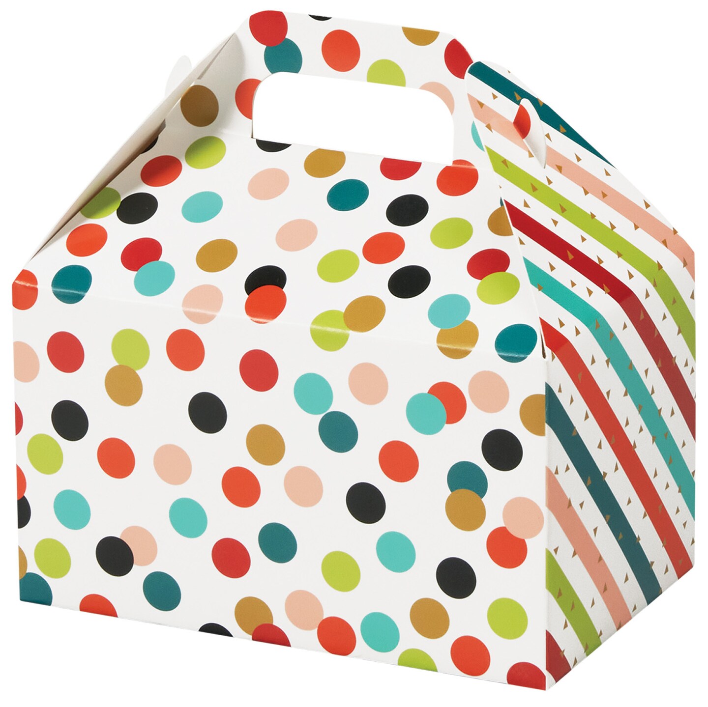 Pack/6: Painted Dots & Stripes Party Favor Gable Box - 6 x 3-3/4 x 3-1/2"