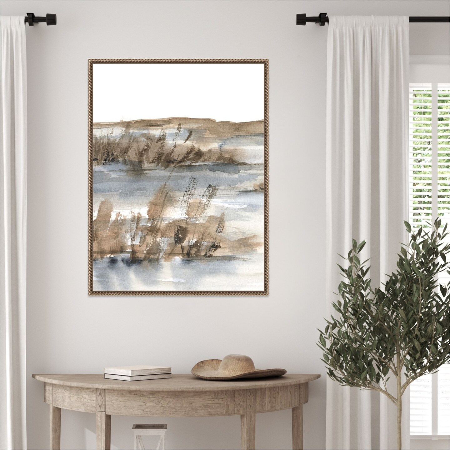 Blue-Grey Marsh IV by Ethan Harper Framed Canvas Wall Art