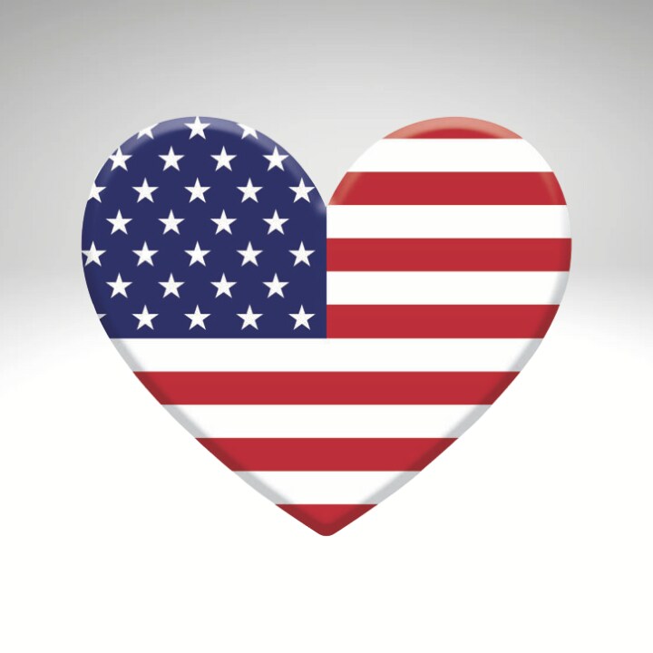 10x8.5&#x22; Metal Patriotic Heart Sign &#x2013; American Flag Wall D&#xE9;cor for 4th of July, Memorial Day &#x26; Summer Decorating-MD1545F7