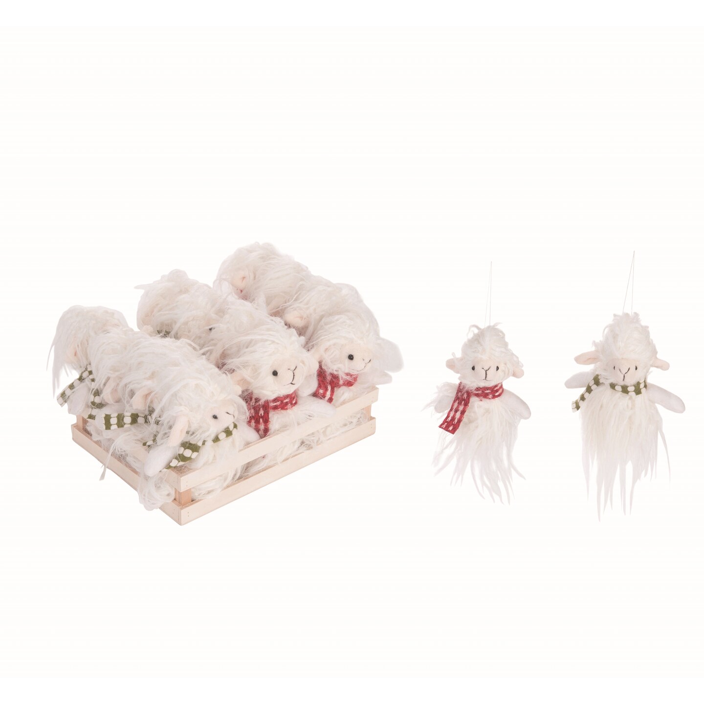 Transpac Polyester 14.96 in. Off-White Christmas Plush Merry Llama Ornaments Set of 12