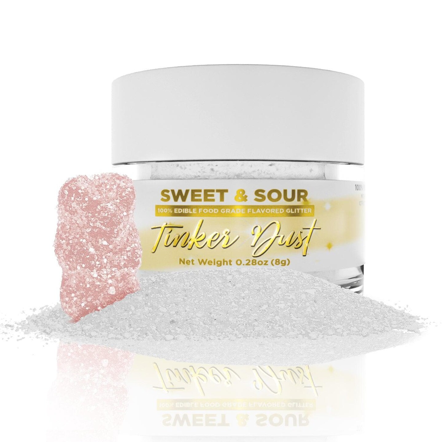 Bakell - Sweet and Sour Flavored Tinker Dust (8g, 1x Jar) Edible Glitter Blended Candy Topping