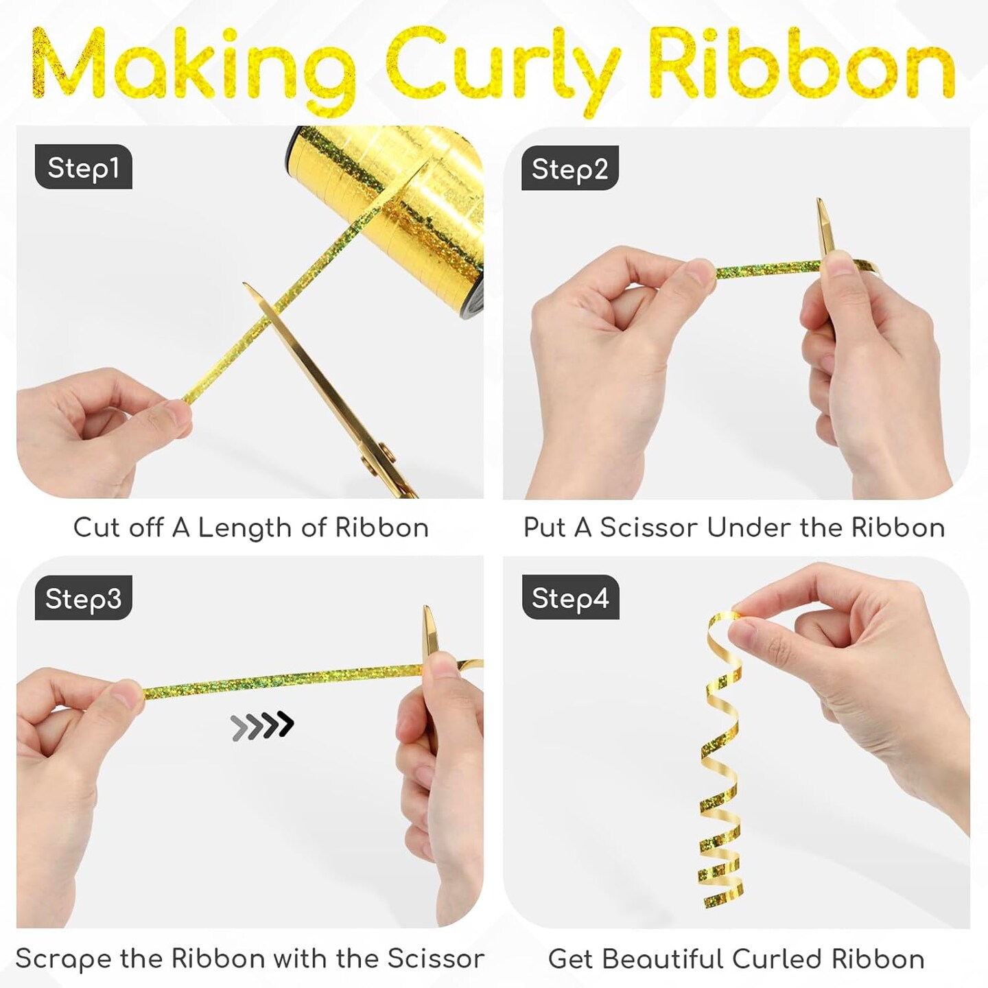 600 Yards Gold Shiny Curling Ribbon 1/5 Inch Metallic Gold Balloon String Ribbon for Gift Wrapping Birthday Party Christmas Crafts